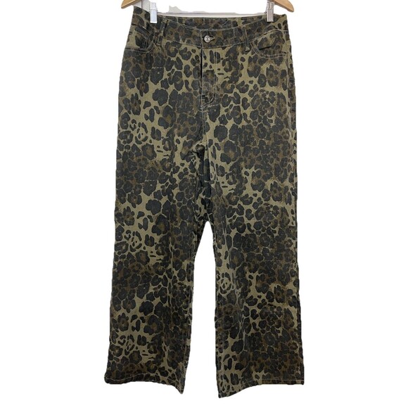Cheetah Women's Large Denim Pants Straight Casual Unbranded - Picture 1 of 7